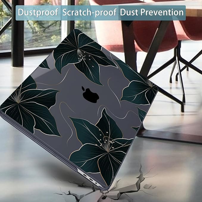 Mektron Case for MacBook Pro 16 Inch A2141 Cover 2019 Release 16" with Liquid Retina Display/Touch ID, Plastic Hard Shell with Keyboard Skin & Screen Protector & Dust Plug, Floral C218