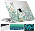 TWOLSKOO Compatible with M4 MacBook Air 15 inch Case 2025-2023 Released Model M4 A3241 M3 A3114 M2 A2941, Plastic Hard Shell & Screen Protector & Keyboard Cover & Trackpad Film, Botanical Illustration
