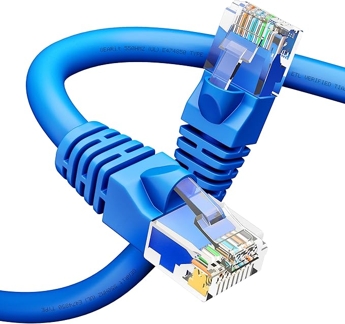 GEARit Cat 6 Ethernet Cable (1-Pack 3 Feet) Cat6 Network Patch, 10Gbps, RJ45, Snagless Cord, Gold-Plated Connectors, Internet for PC, TV, Tablet, Router, Printer, Servers, IT Data Center - Blue