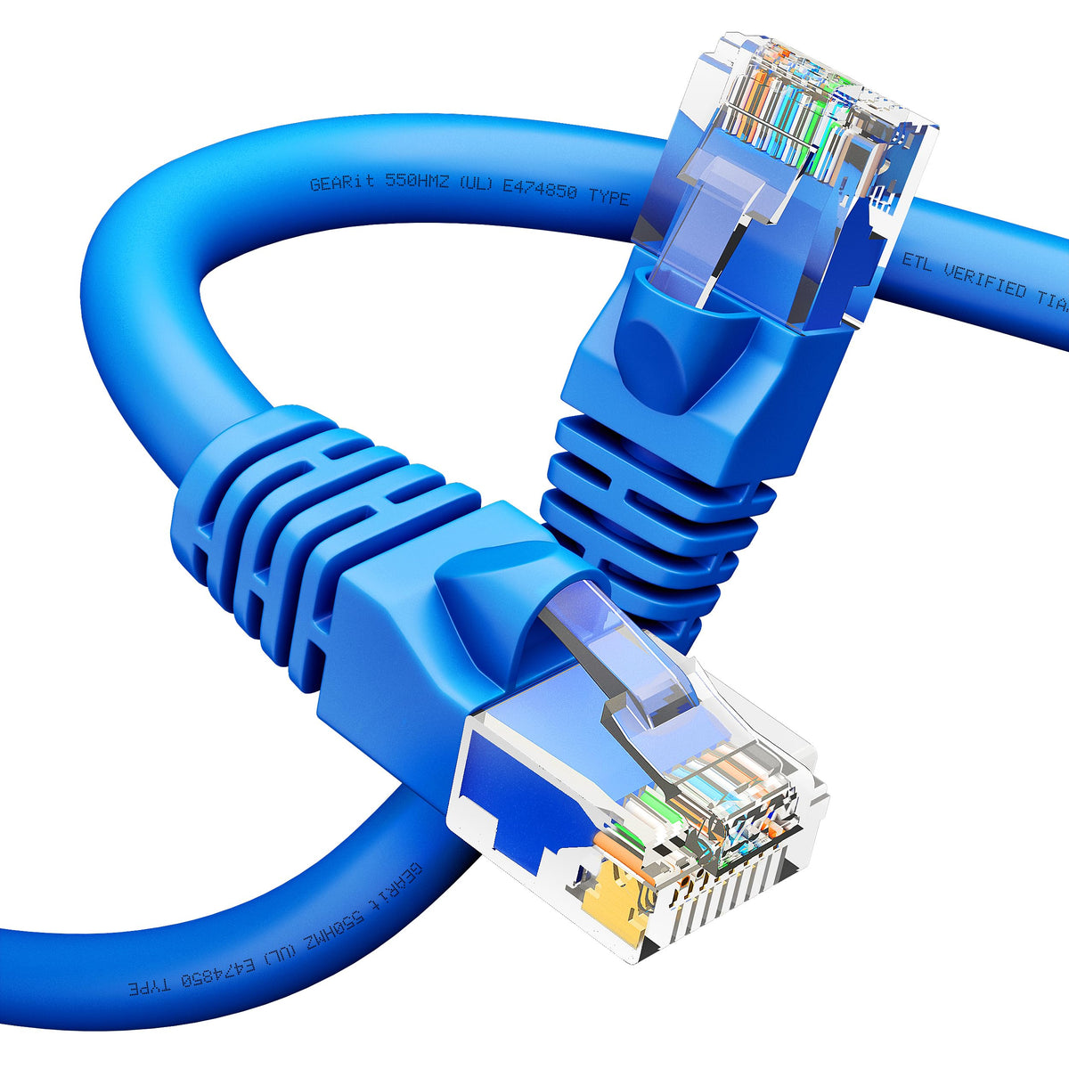 GEARit Cat6 Patch Cables Cat 6 Ethernet Cable 25 ft 1-Pack Black