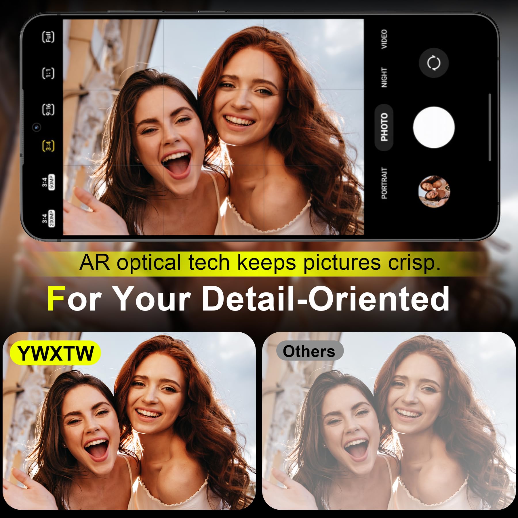 YWXTW Camera Lens Protector for Samsung Galaxy S25 Accessories [1:1 Fit & Ultra Clarity] 9H Tempered Glass Metal Individual Ring Camera Cover Screen Protector for S25, Case Friendly (Multi-Coloured)