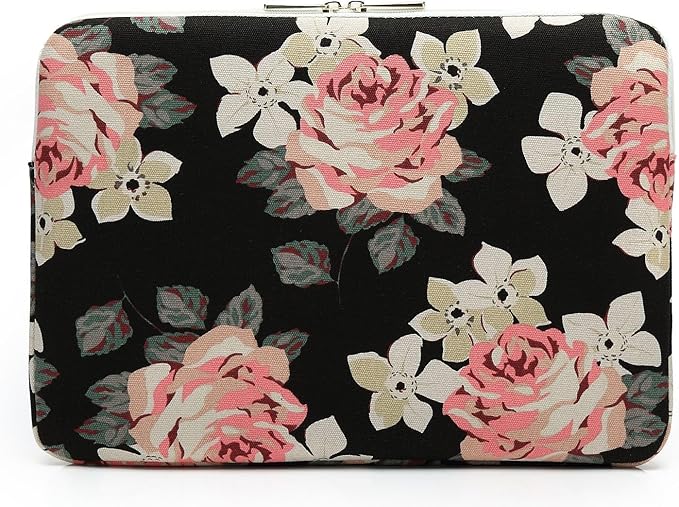 Canvaslove Pink Rose Laptop Sleeve Case Bag with Pocket for MacBook Air 13 inch,iPad Pro 13 inch and 13.3 inch-13.5 inch Laptops