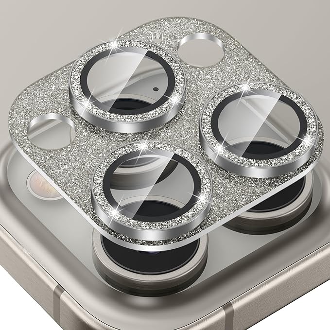 Tensea for iPhone 16 Pro/iPhone 16 Pro Max/iPhone 15 Pro/iPhone 15 Pro Max Camera Lens Protector, Metal Aluminum Alloy Tempered Glass Cover Camera Screen Protector Accessories, Case Friendly