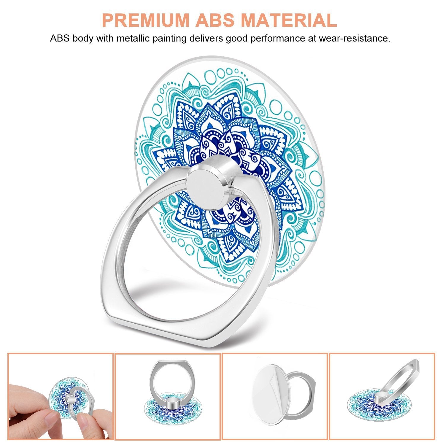 Bonoma Phone Ring Stand Holder,3-Pack 360 Degree Rotation Mandala