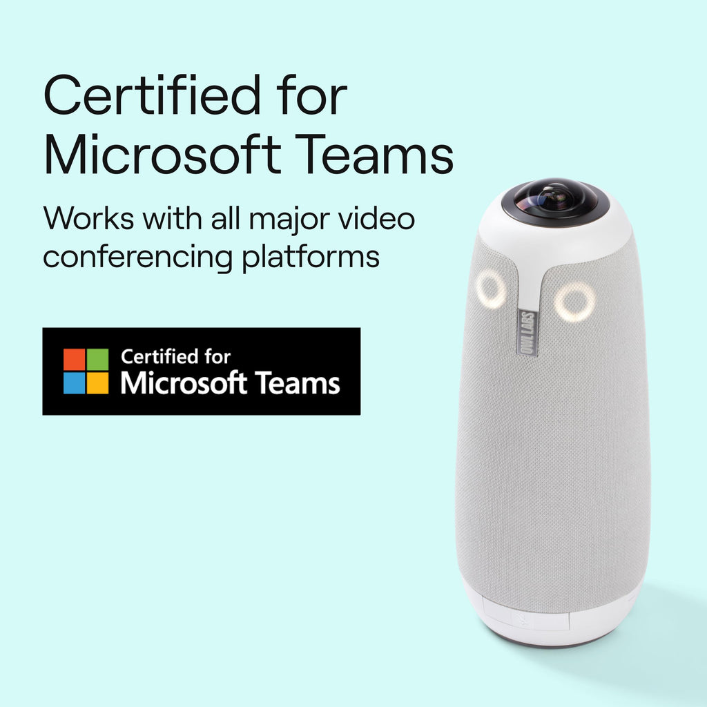 Owl Labs Meeting Owl 3 - 360° 1080p HD Conference Room Camera, AI-Driven Speaker-Tracking, 18-Foot Mic Pickup - Certified for Microsoft Teams - Works with Zoom, Google Meet - Plug & Play Setup
