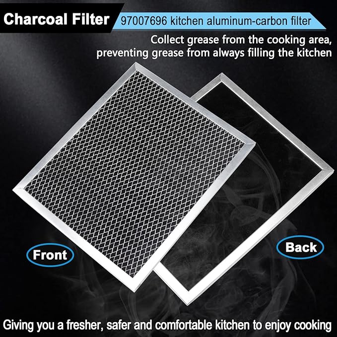 97007696 Charcoal Filter Replacement for Range Hood 41F Grease Filter 6105c 8-3/4" x 10-1/2" Aluminum Mesh Charcoal Carbon Filter Compatible with Most Brand Stove Vents -3 PACKS by Fetechmate