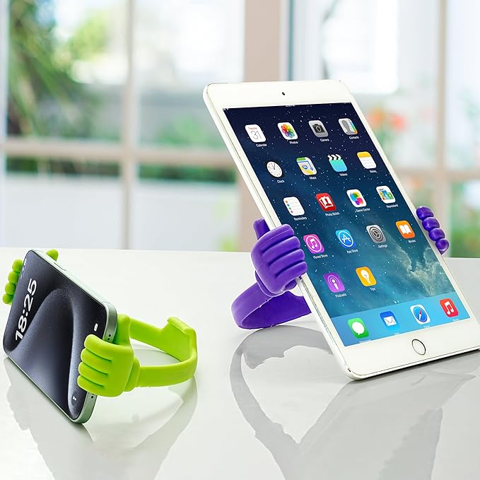 Honsky Cell Phone Stand Holder 2-Pack,Thumbs Up Lazy Phone Stand,Universal Adjustable Flexible Dock for All Phones & Tablets,Cute Stocking Stuffer Gift for Teen Girls,Purple