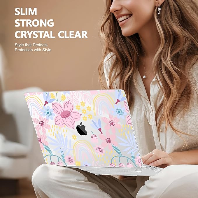 for MacBook Pro 16 inch Case 2019 2020 Release Model A2141, Plastic Hard Shell Cover with Keyboard Cover & Screen Protector for MacBook Pro 16 inch with Touch Bar & Touch ID, Florals