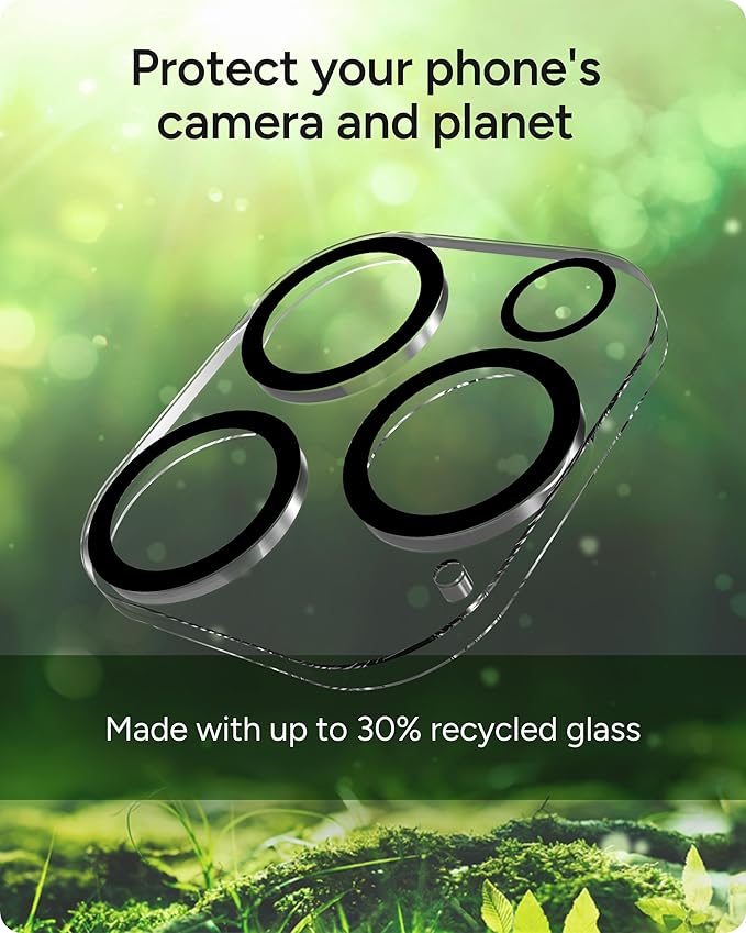 ZAGG Glass Elite Anti-Glare Camera Lens Protector for iPhone 16 Pro Max / 16 Pro - Anti-Reflective Glass, 5X Stronger, Smudge-Free, Eco-Friendly, Easy Installation