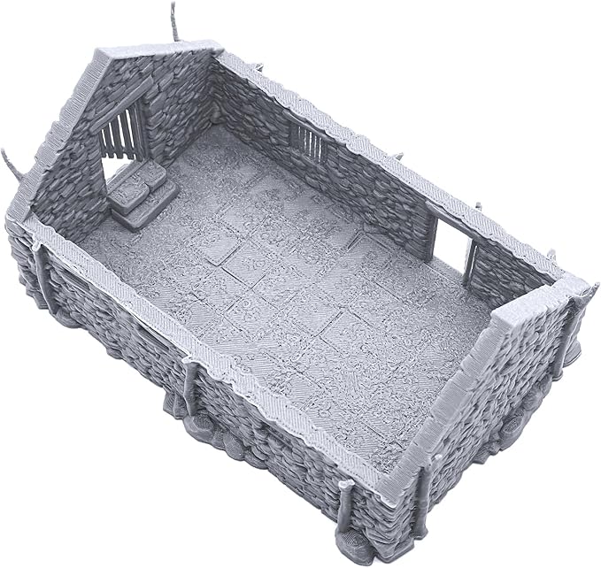 EnderToys The Stone Barn by Printable Scenery, 3D Printed Tabletop RPG Scenery and Wargame Terrain 28mm Miniatures