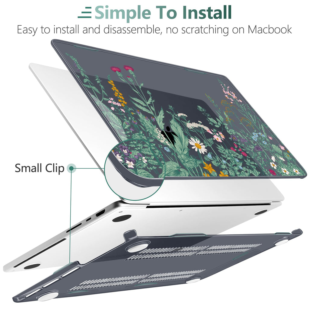 DONGKE Compatible with MacBook Pro 16 Inch Case (2026-2021 Release, M5 M4 M3 M2 M1 Pro/Max Chip), Plastic Hard Shell Cover with Keyboard Cover & Screen Protector for MacBook Pro 16", Garden Florals