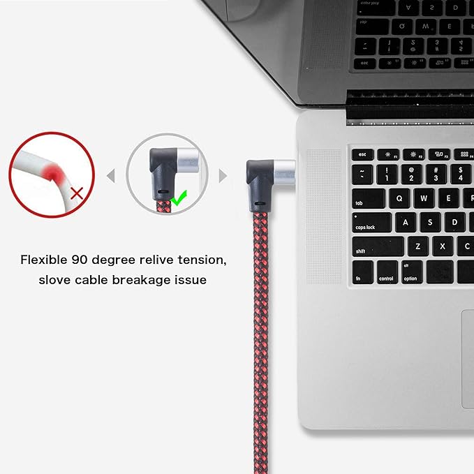 Male to Male Audio Cable 12Ft, 90 Degree TRRS 3.5mm 4 Pole Nylon Braided Stereo Auxiliary Cable for Headphones, PS4, Phone, Tablets, Headset, PC, Laptop and More