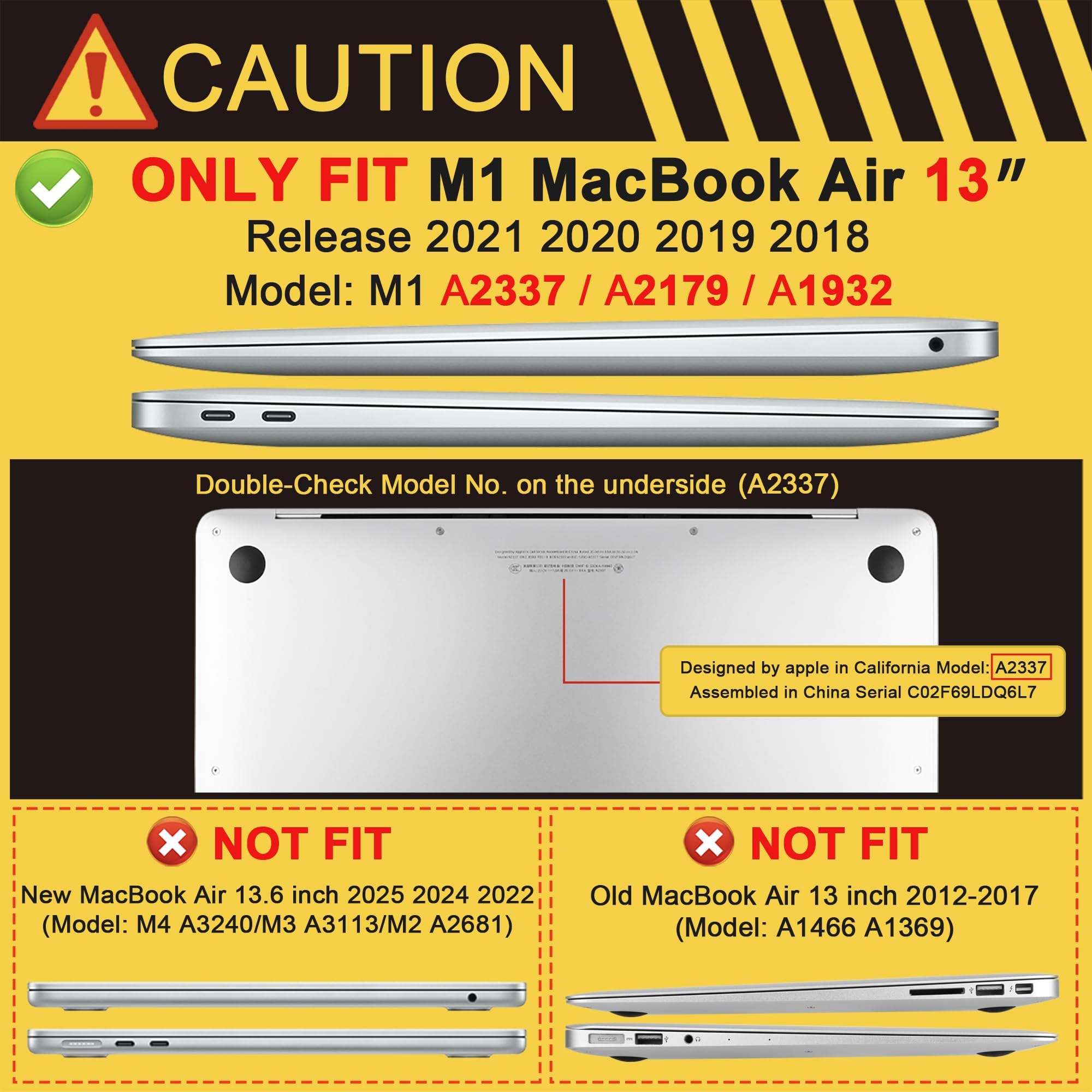 MEEgoodo for MacBook Air 13 inch Case 2021 2020 2019 2018 Released A2337 M1 A2179 A1932 with Touch ID, Plastic Hard Shell & Keyboard Cover Compatible with MacBook Air Case 13.3, Cute Kiss & Love