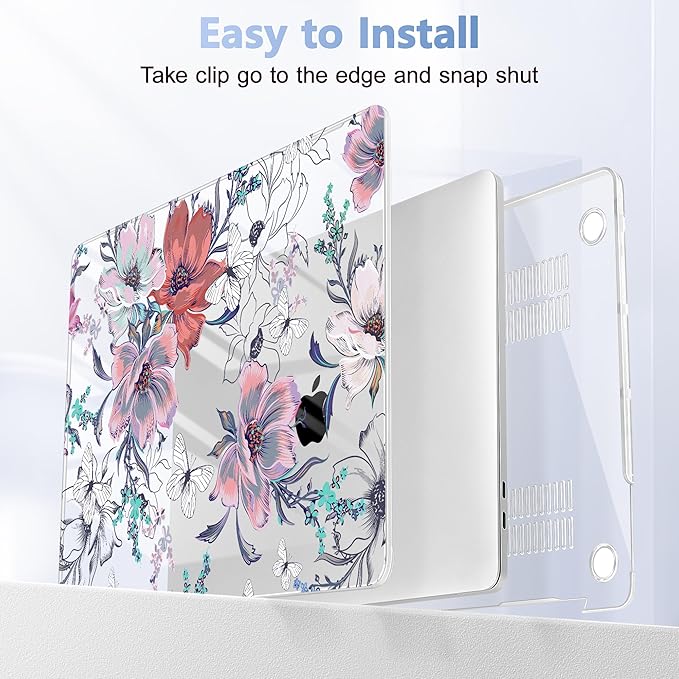 for MacBook Pro 16 inch Case 2019 2020 Release Model A2141, Plastic Hard Shell Cover with Keyboard Cover & Screen Protector for MacBook Pro 16 inch with Touch Bar & Touch ID, Floral C319