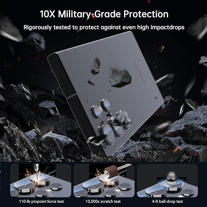 For Samsung Galaxy S23 Ultra Camera Lens Protector, Individual Lens Protector, Ultra HD 9H Tempered Glass Screen Protective Cover, Anti-scratch, Military Grade Drop Protection 2 Set. (Clear, S23 Ultra)
