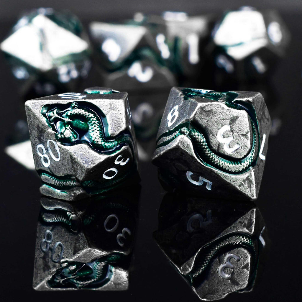 RULE DICE Serpent's Cunning DND Dice Set - Metal Dungeons and Dragons Dice for Players & DMS - Balanced Polyhedral D&D Dice, Unique D and D Gift for GMS and Players