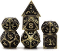 PJOY D&D Dice Set Dragon Metal DND Dice Set Antique Bronze with Case for RPG Role Playing Games Compatible with Dungeons and Dragons Gift TTRPG