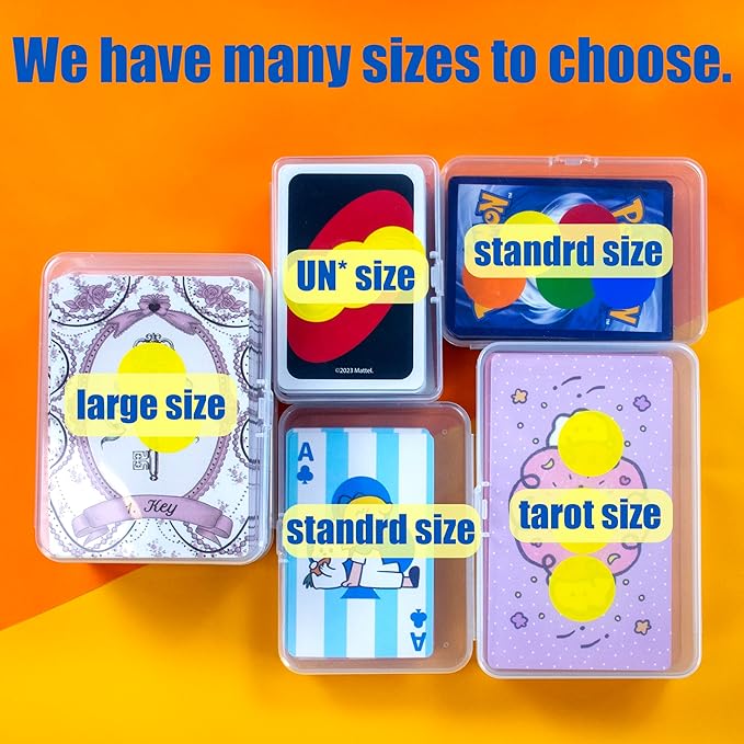 3 Pcs Tarot Card Case, Tarot Card Holder for 4 3/4"×2 3/4" Standard Tarot Cards, Plastic Clear Card Deck Box Storage, Playing Card Case for Large-sized Cards,5" ×3 1/4" ×1 3/8" (NO Cards)