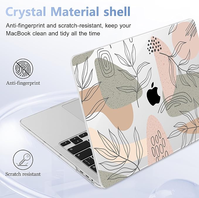 for MacBook Pro 16 inch Case 2019 2020 Release Model A2141, Plastic Hard Shell Cover with Keyboard Cover & Screen Protector for MacBook Pro 16 inch with Touch Bar & Touch ID - Tropical Leaves