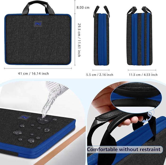 ZINZ Laptop Case Computer Sleeve Briefcase with Multi-pockets for 11.6 12.9 13 13.3 14 15 15.6 16 inch Notebooks