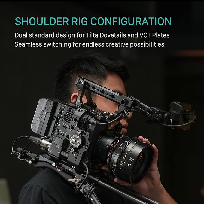 Tilta Camera Cage Pro Kit V-Mount for Canon C400 | Includes Cage, Battery Plate, Shoulder Baseplate, Right Side Arm & More | Arri Rosette, NATO Rail, 3/8"-16 & 1/4"-20