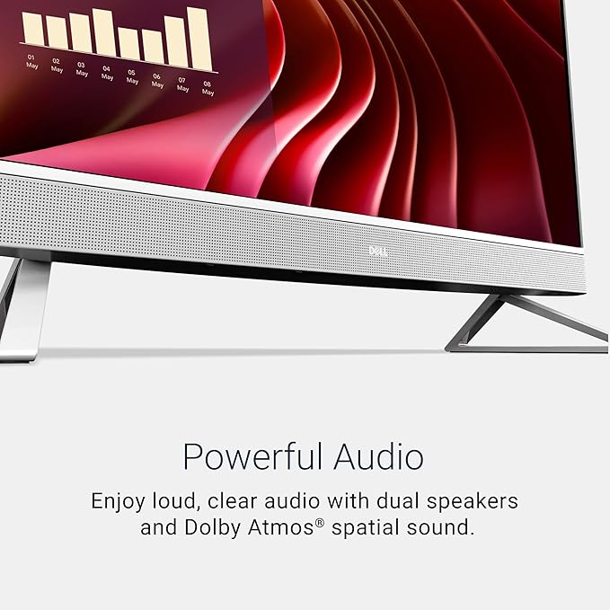 Dell 24 All-in-One Desktop ec24250-23.8-inch FHD Touch Display, Intel Core 5 Processor 120U, Intel Graphics, 16GB DDR5 RAM, 512GB SSD, Windows 11 Home, Onsite Service+6 Months Retail Migrate - White