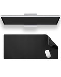 ALOANES Black Waterproof Desk Mat, Large, with Extended Mouse Mat, Office Desk Protector with Anti-Slip Base, Stitched Edge, Grain Jacquard Surface, Perfect for Gamer, Home, XL,11.81''x27.56''x0.12'
