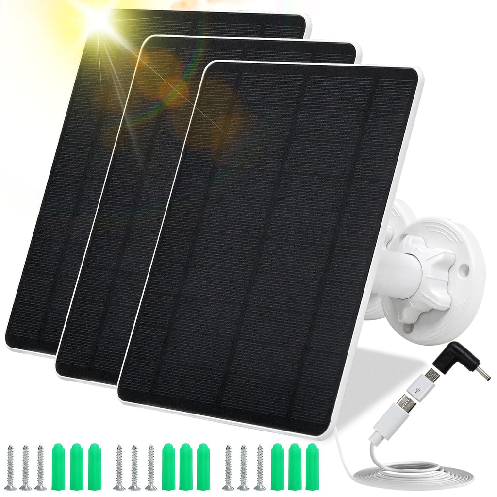 Solar Panel for Security Camera,5W USB Solar Panel for Cameras DC 5V