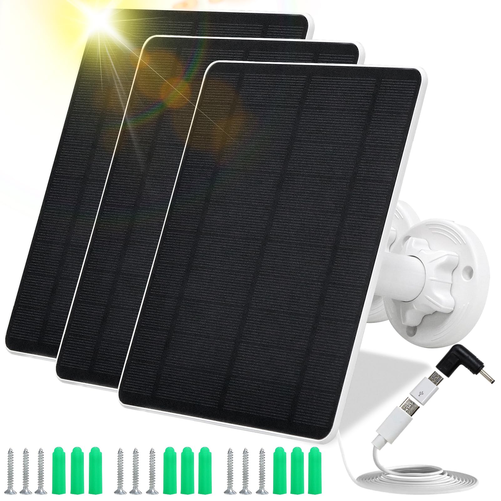 Solar Panel for Security Camera,5W USB Solar Panel for Cameras DC 5V