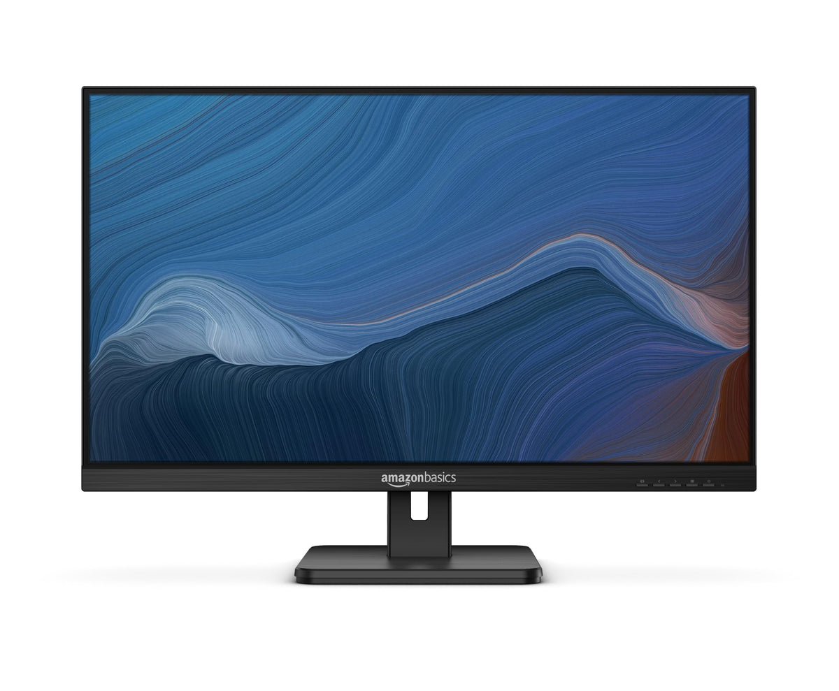 Amazon Basics 27 in IPS Monitor, Full HD 1080P, 75 Hz, Adjustable Stand, HDMI, Display Port, VGA Input, Built-in Speakers, VESA Compatible, Black