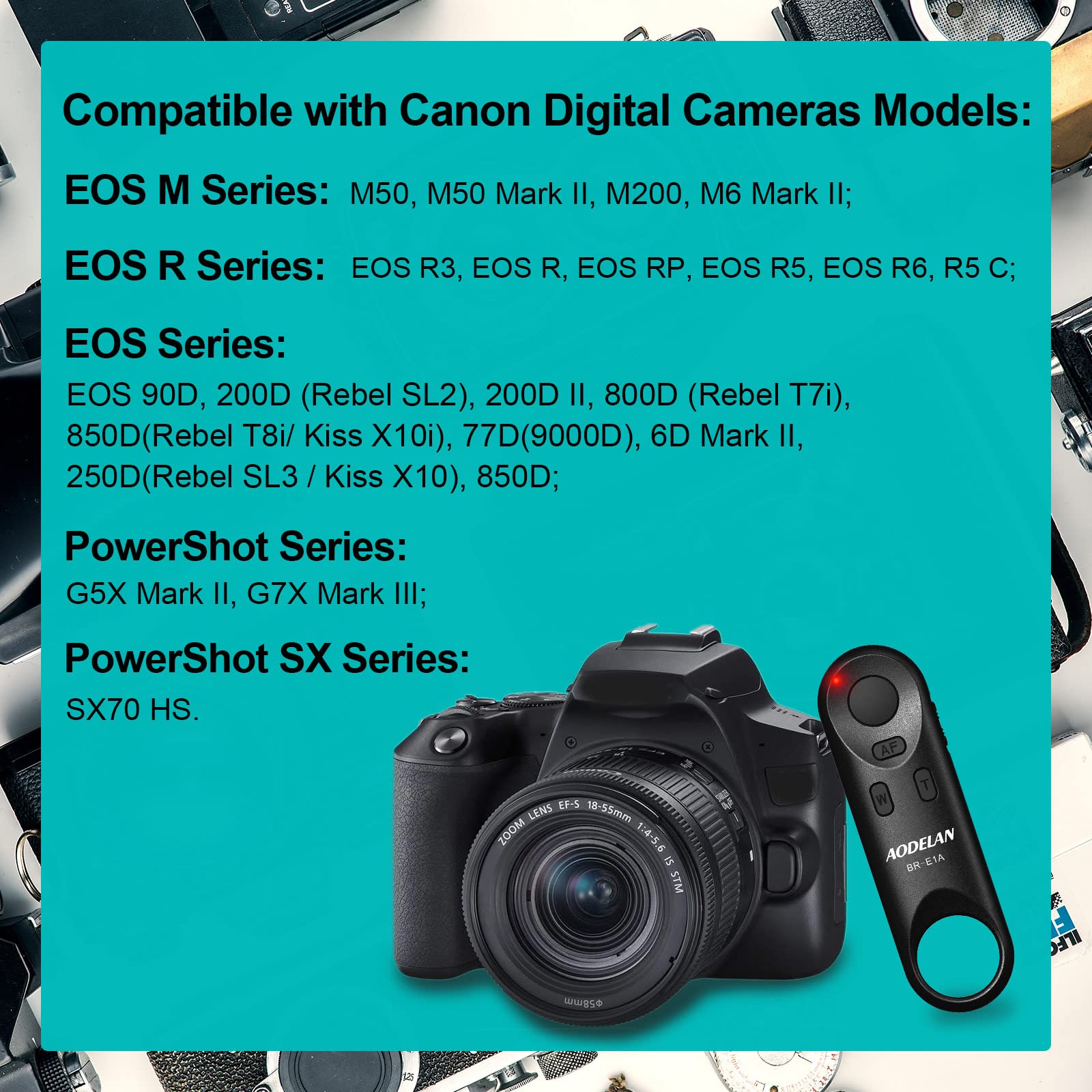 Wireless Camera Remote Shutter Release Control for Canon Replace BR-E1