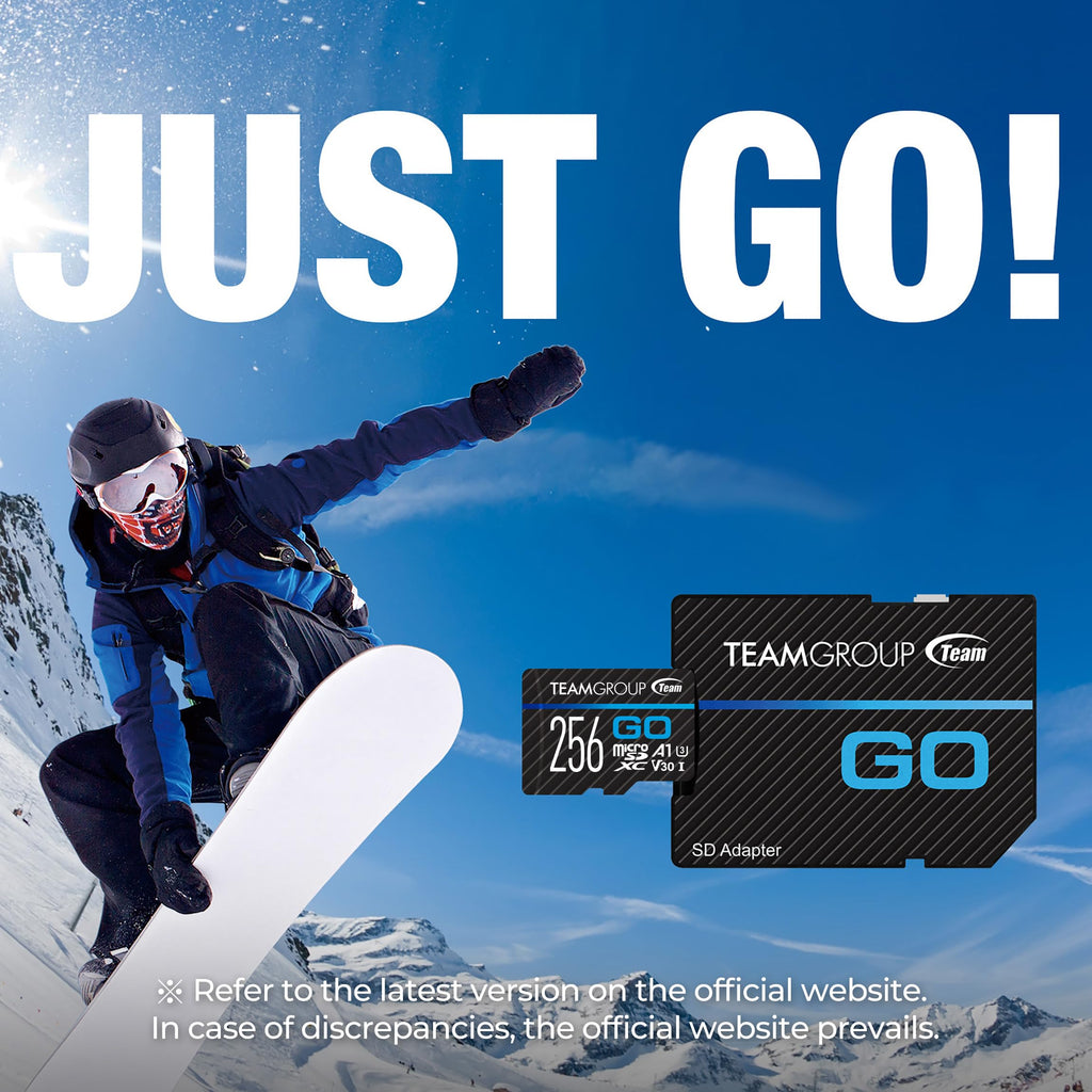 TEAMGROUP GO Card 512GB MicroSDXC UHS-I U3 V30 4K for Action Cameras & Drone High Speed Flash Memory Card with Adapter for Outdoor Sports&Vlog, 4K Shooting,GoPro&Insta360&DJI TGUSDX512GU303