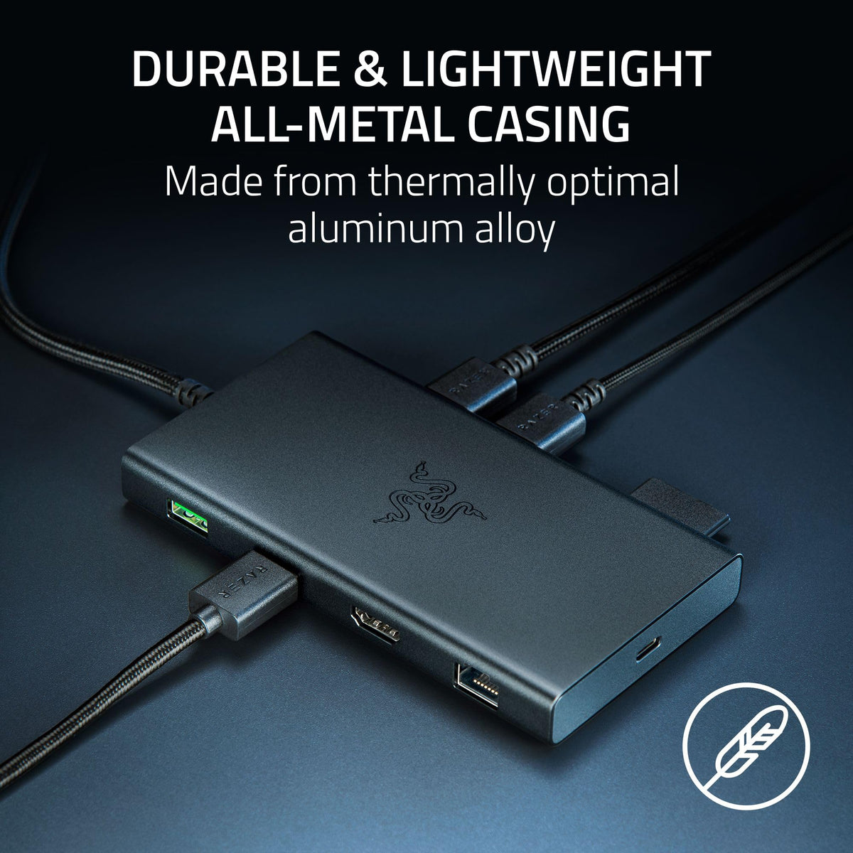 Razer USB-C Dock, 11-in-1 Portable Travel Hub, 85W, Black