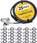 StarTech.com 25-Pack Universal Laptop Lock 6.6ft (2m), Master Keyed Security Cable, Compatible with Noble Wedge/Nano/K-Slot; TAA