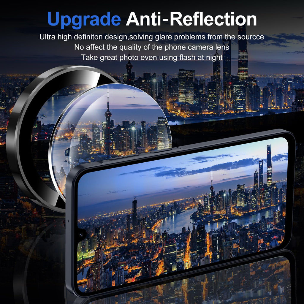 Avocase for Samsung Galaxy A16 Camera Lens Protector, Individual Metal Ring Tempered Glass Lens Cover, [Strong Adsorption] Scratch Resistant Ultra-Thin HD Clear Lens Cover, 1 Set-Black Ring