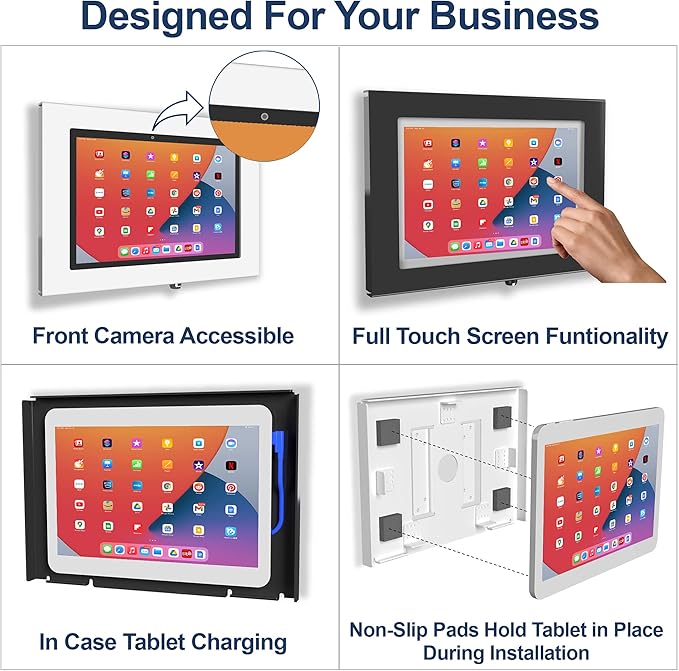 TABcare Locking Security Metal Case for Apple iPad 7 10.2" 2019, iPad 8 2020, iPad 9 2021 Tablet for Kiosk, POS, Store, Show Display (Black)