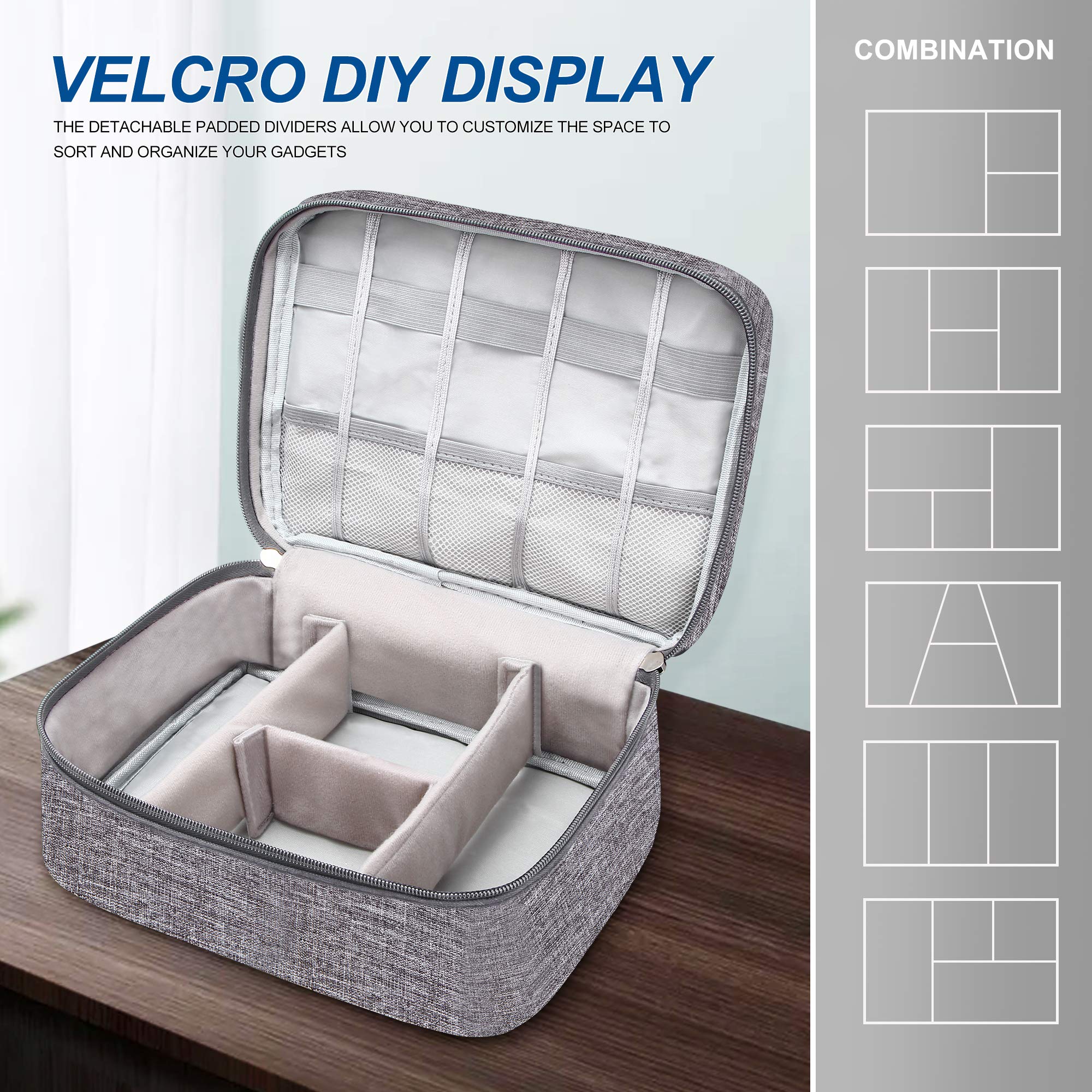 SELLYFELLY Electronics Organizer Travel Universal Cable Organizer Bag Waterproof Electronics Accessories Storage Cases for Cable, Charger, Phone, USB, SD Card, Hard Drives, Power Bank, Cords