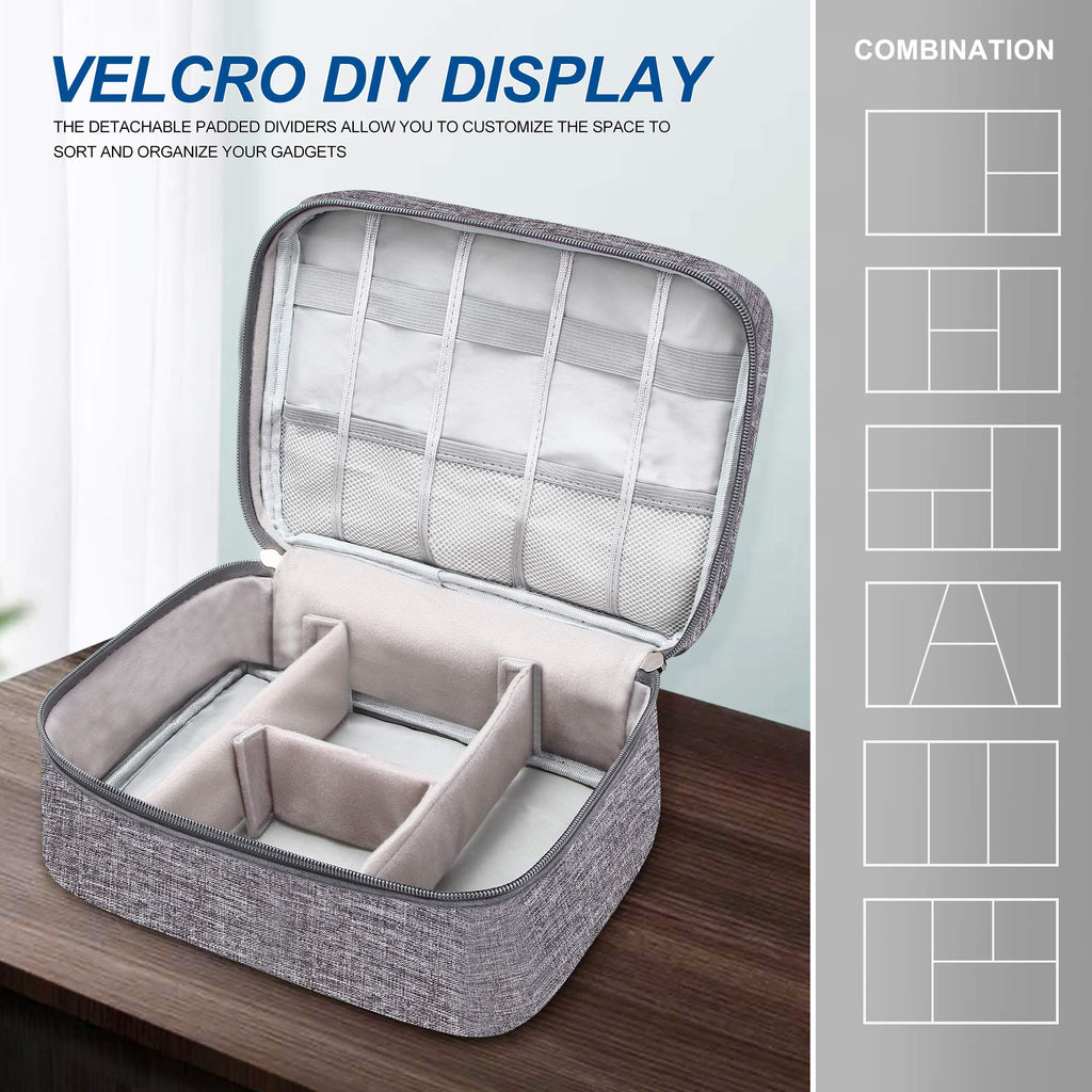 SELLYFELLY Electronics Organizer Travel Universal Cable Organizer Bag Waterproof Electronics Accessories Storage Cases for Cable, Charger, Phone, USB, SD Card, Hard Drives, Power Bank, Cords