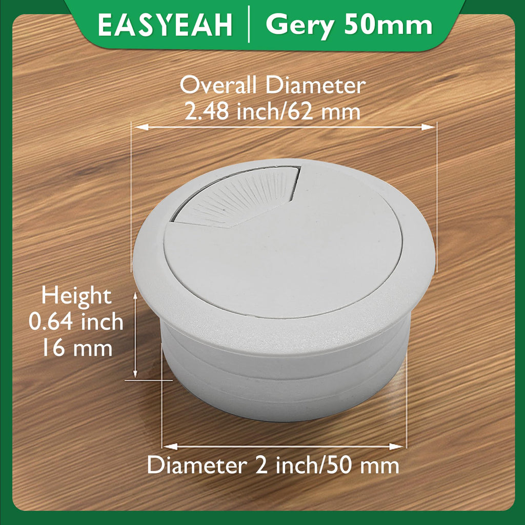 EASYEAH 2 Pcs Desk Grommet 2" / 50 mm, Desk Cord Hole Cover