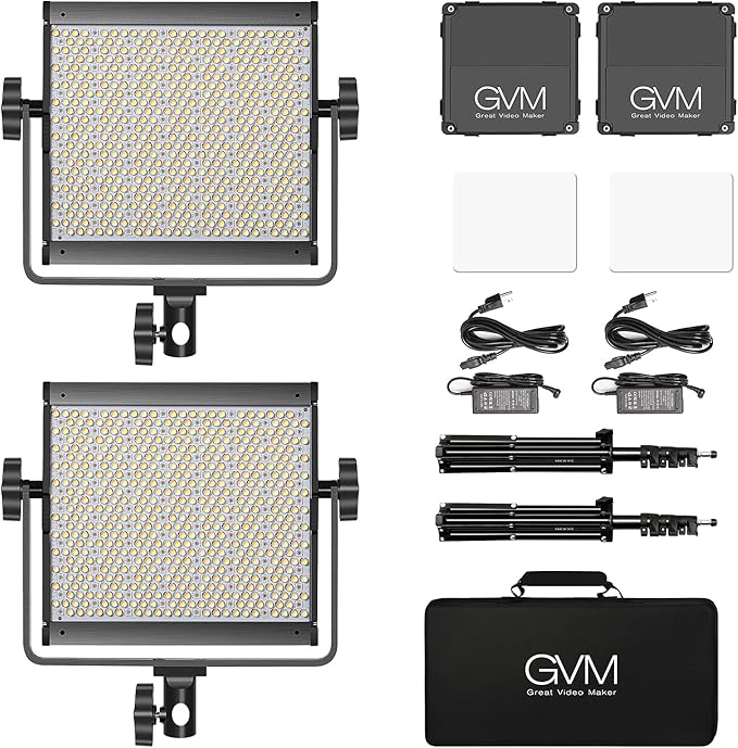 GVM RGB Video Lighting, Bi-Color Led Video Light Kit with APP Control, 2 Packs 850D Photography Lighting Kit CRI 97+ for Web Conference, YouTube, Gaming, Zoom, Aluminum Alloy Shell