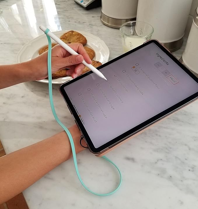 ZoopLoop Blue Silicone Scratchproof 20.75in Tether for Digital Electronic Styluses (Diameter Range: 0.27-0.37in) - Secure Stylus to Tablet Case - Tablet Pencil Holder Accessory