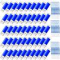Hoteam 50 Pack USB 2.0 Flash Drives Bulk Blue Portable Thumb Drive with Hat USB Sticks Bulk with 50 Pcs Lanyards for Data Storage File Sharing Commercial Gift(256MB)
