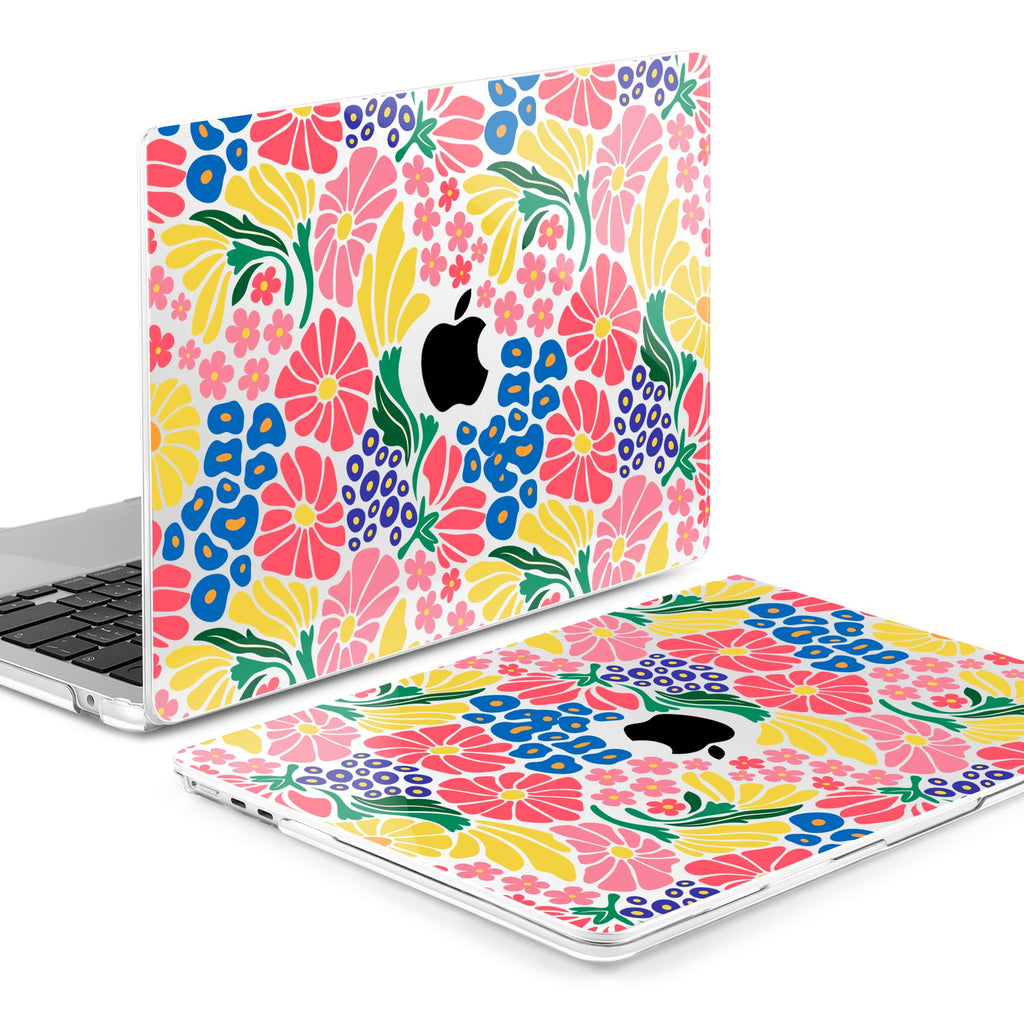 MEEgoodo for M5/M4/M3/M2 MacBook Air 15 inch Case 2026 2025 2024 2023, Case Fit Model (A3448/A3241/A3114/A2941) for MacBook Air 15.3 inch, Groovy Flower