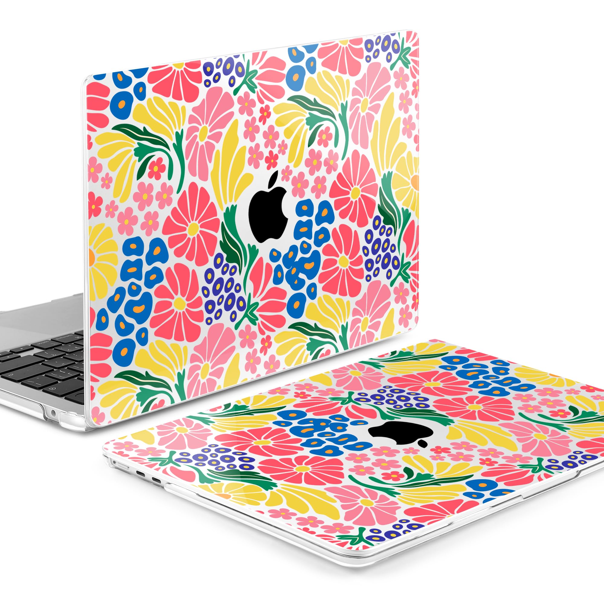 MEEgoodo for M5/M4/M3/M2 MacBook Air 15 inch Case 2026 2025 2024 2023, Case Fit Model (A3448/A3241/A3114/A2941) for MacBook Air 15.3 inch, Groovy Flower