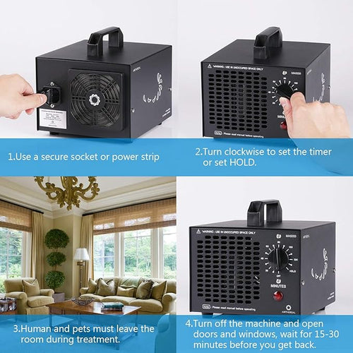 Airthereal MA5000 Ozone Generator, High Capacity, 2000 Sq Ft, Black
