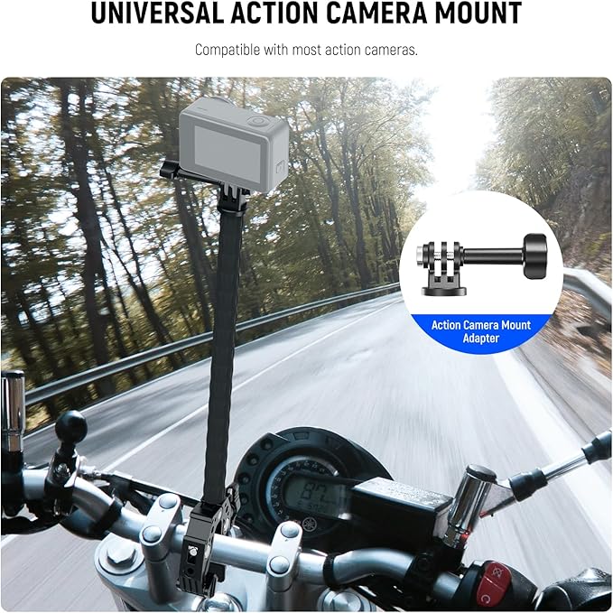 Neewer Action Camera Mount Kit with Super Clamp, Soft Tube, Adapter, Phone Holder for Flat/Round Surfaces, Compatible with GoPro, Insta360, DJI Action Camera, Smartphone
