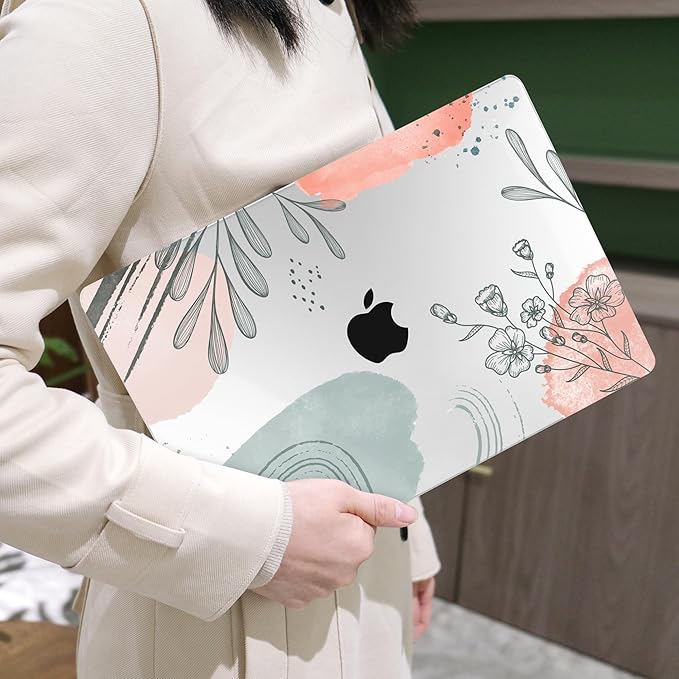 MEEgoodo for M4/M3/M2 MacBook Air 15.3 inch Case 2025 2024 2023, Case Fit Model (A3241/A3114/A2941) for MacBook Air 15 inch, Laptop Hard Shell with Keyboard Cover, Watercolor Floral 3