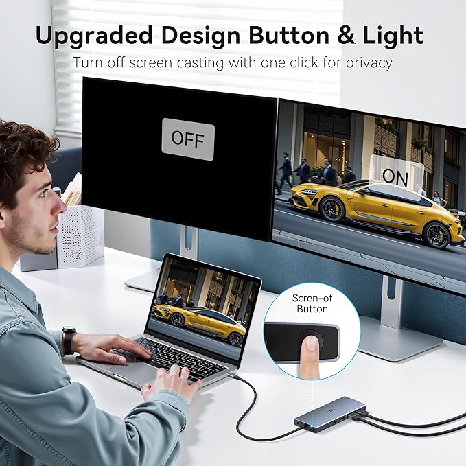 USB C Docking Station Dual Monitor for HP,Laptop Docking Station 3 Monitors