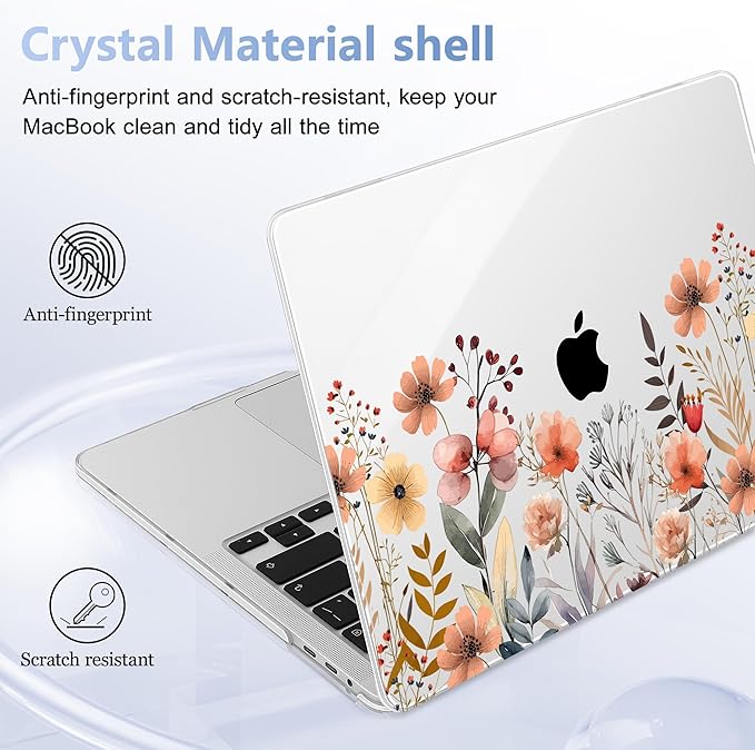 for MacBook Pro 16 inch Case 2019 2020 Release Model A2141, Plastic Hard Shell Cover with Keyboard Cover for MacBook Pro 16 inch with Touch Bar & Touch ID - Watercolor Flowers