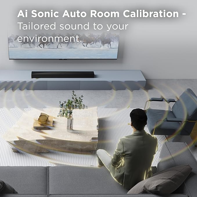 TCL Q65H Q Class 5.1 Channel Sound Bar with Dolby Atmos, DTS:X, Ray Danz Technology, Wireless Subwoofer, Wireless Surround Speakers, and Bluetooth Music Streaming